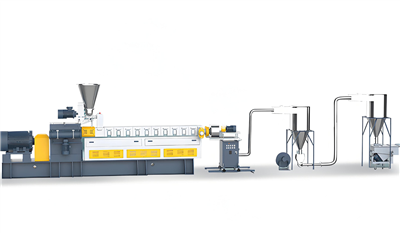 Kétcsavaros extruder léghűtéses pelletizáló sorral